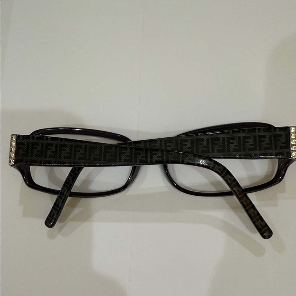 Fendi Black Eyeglasses with FF Logo and Crystal Detail